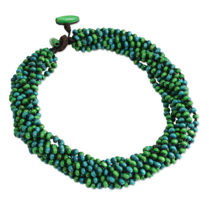 Chao Phraya Belle Wood Bead Torsade Necklace