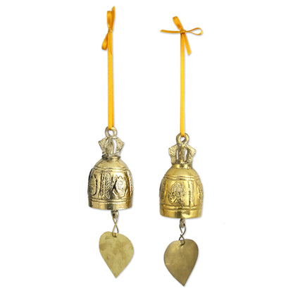 Buddhist Bell Brass Ornament Crafted by Hand (6 Inch)