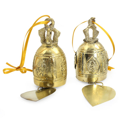 Buddhist Bell Brass Ornament Crafted by Hand (6 Inch)