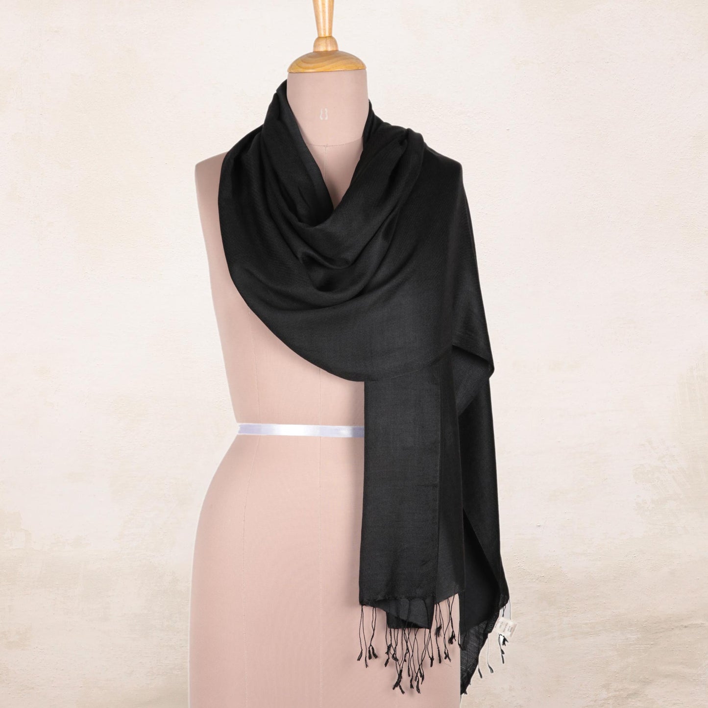 Onyx Nights Indian Silk Shawl Wrap