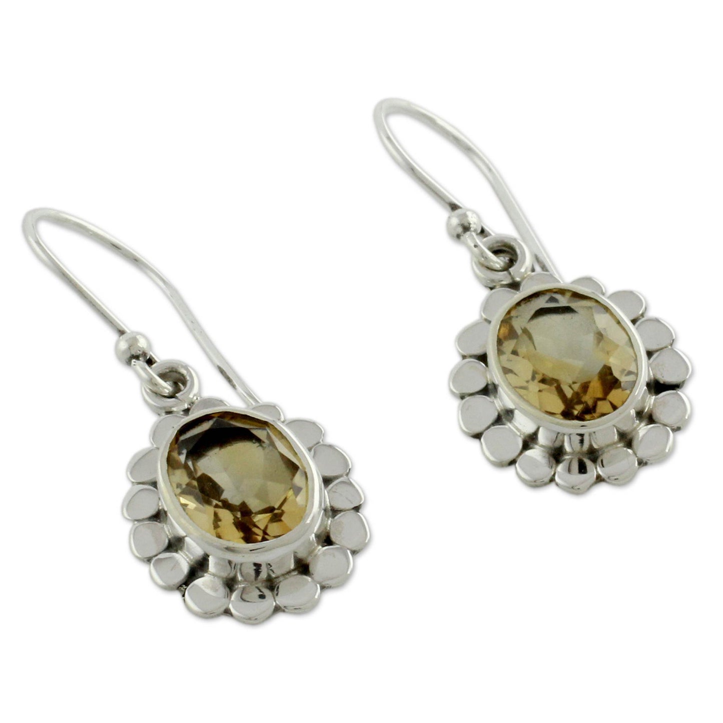 Radiant Petals Citrine Dangle Earrings