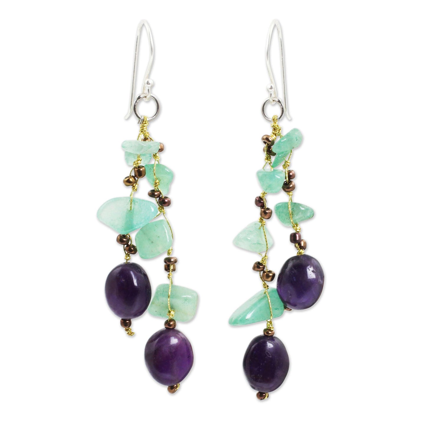 Mystic Jungle Multi-Gem Beaded Earrings