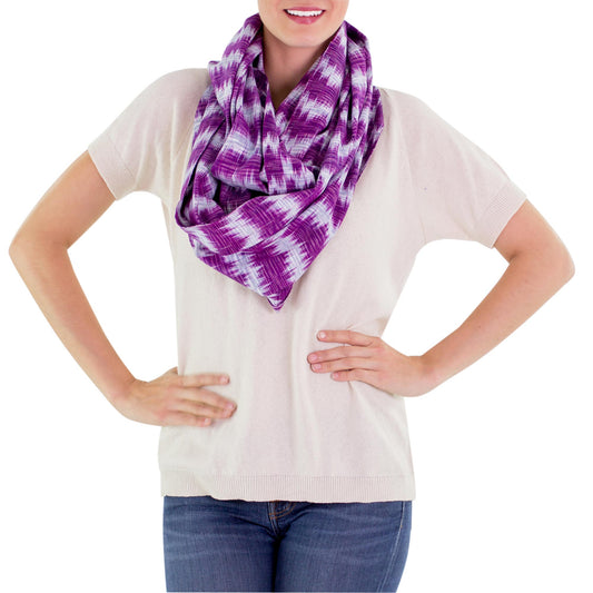 Amethyst Twilight Handcrafted Cotton Infinity Scarf