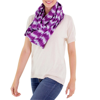 Amethyst Twilight Handcrafted Cotton Infinity Scarf