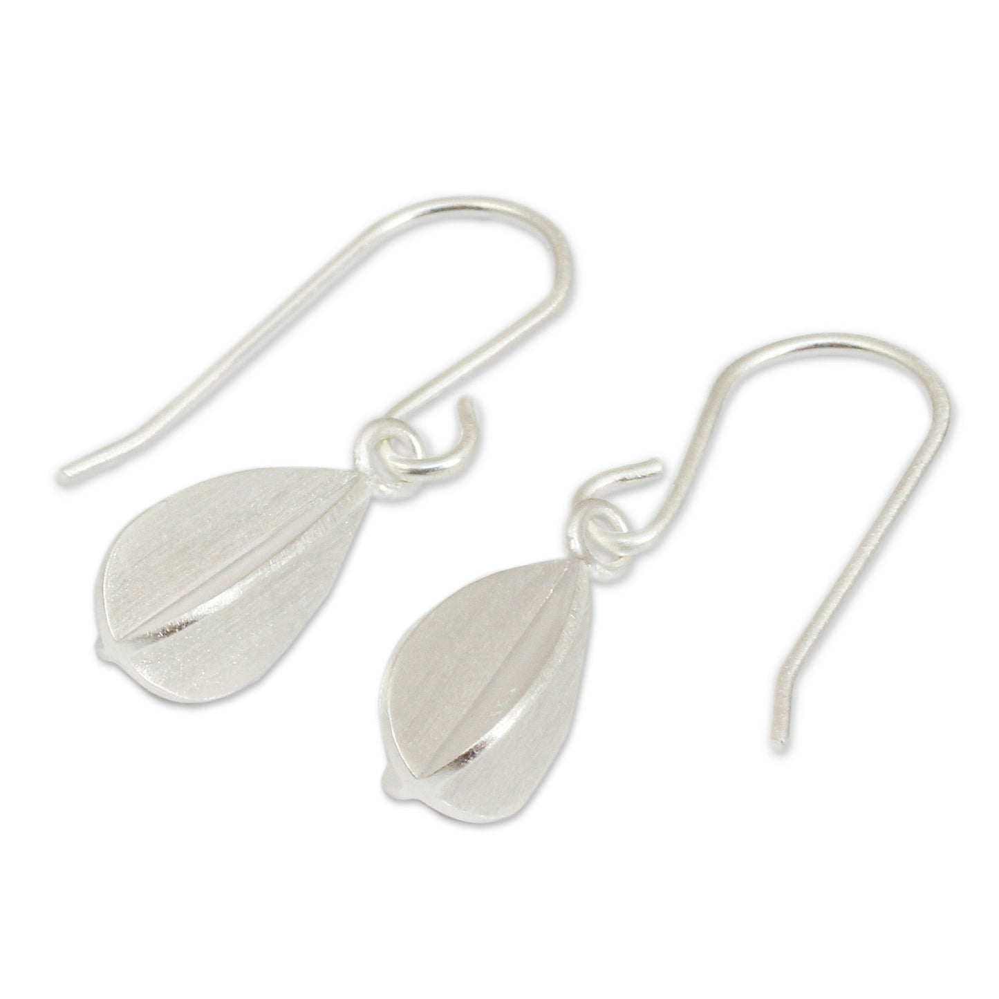 Quartered Leaf Thai Silver Earrings