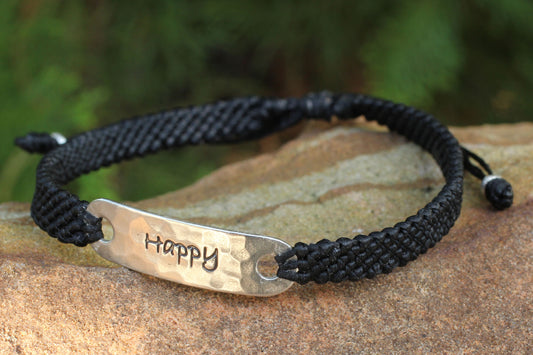 Happy Desire Hand Made Inspirational Macrame Bracelet