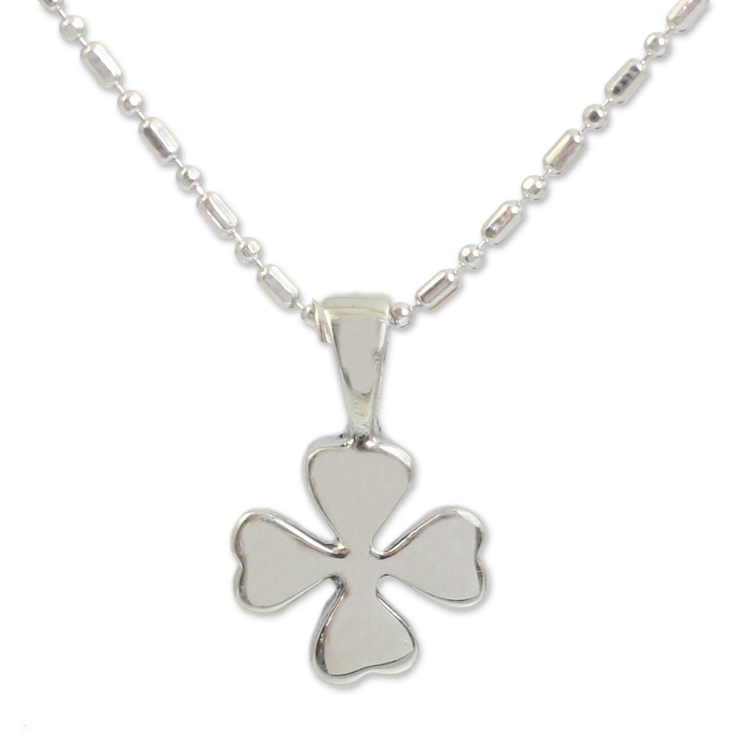 Lucky Clover Silver Lucky 4-Leaf Clover Necklace