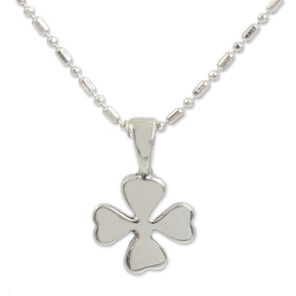 Lucky Clover Silver Lucky 4-Leaf Clover Necklace