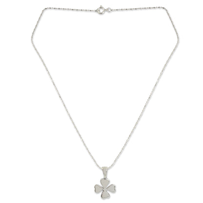 Lucky Clover Silver Lucky 4-Leaf Clover Necklace