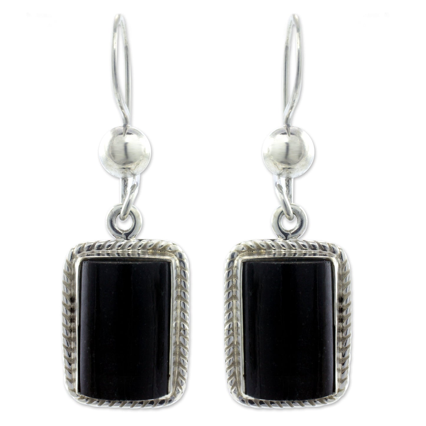 Night Monument Handmade Guatemalan Black Jade Earrings