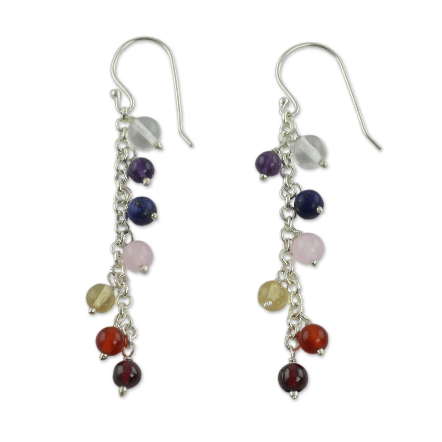 Tranquility Gemstone Chakra Theme Waterfall Earrings