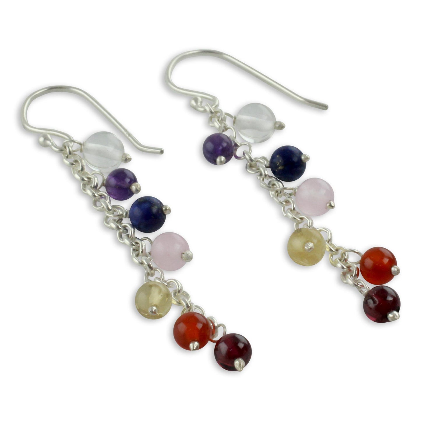 Tranquility Gemstone Chakra Theme Waterfall Earrings