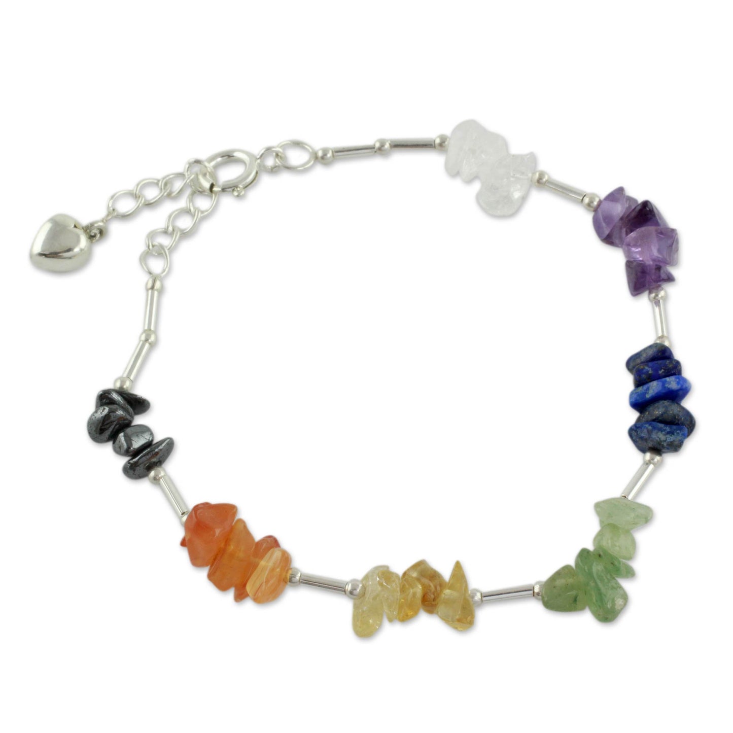 Peace Within Multi-gemstone & Sterling Bracelet