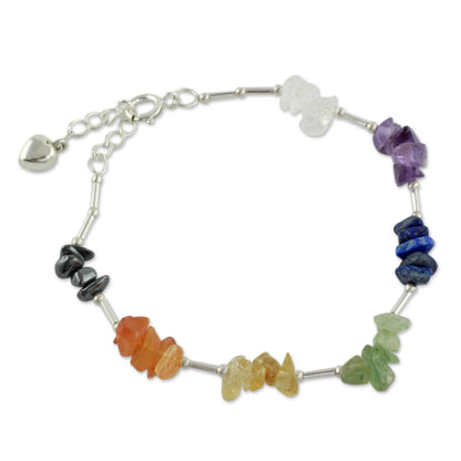 Peace Within Multi-gemstone & Sterling Bracelet