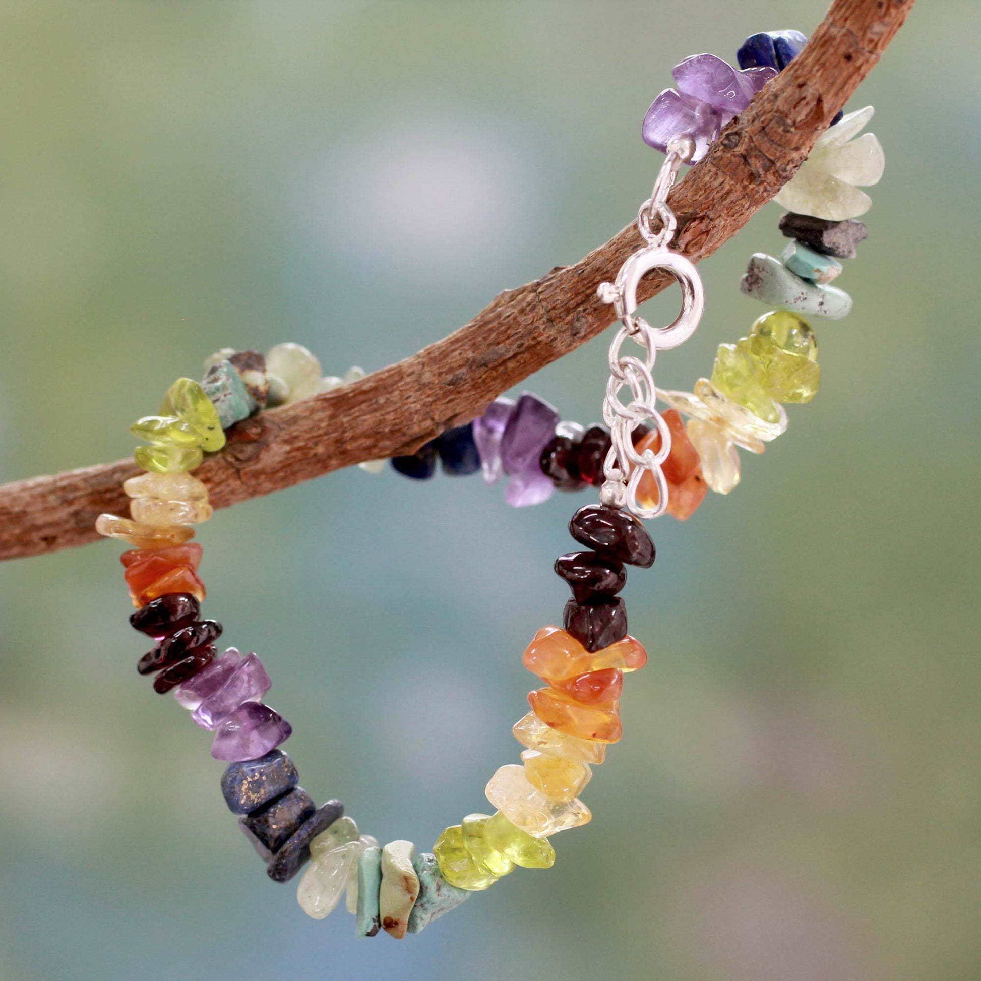 NOVICA Multi-Gem Beaded Chakra Bracelet | GreaterGood