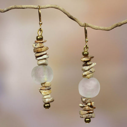 Currency Handcrafted African Agate Earrings