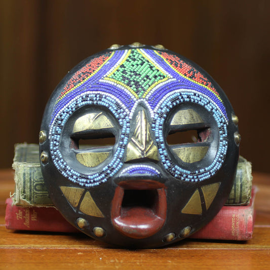 Okyeame Colorful African Tribal Linguist Mask Crafted by Hand