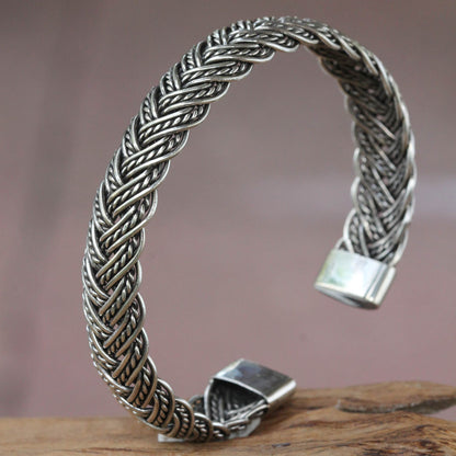 In Braids Balinese Braided Sterling Silver Cuff Bracelet