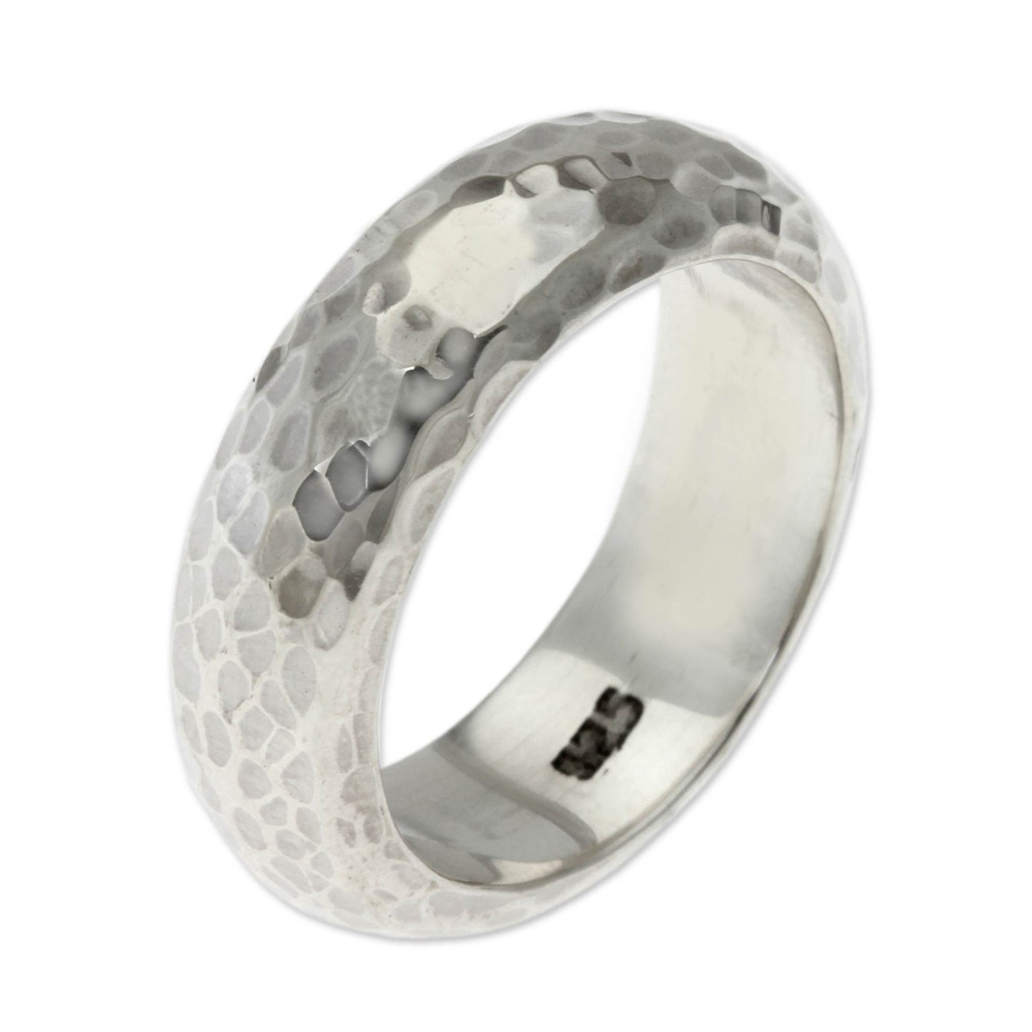 Moon Walker Hammered Silver Ring