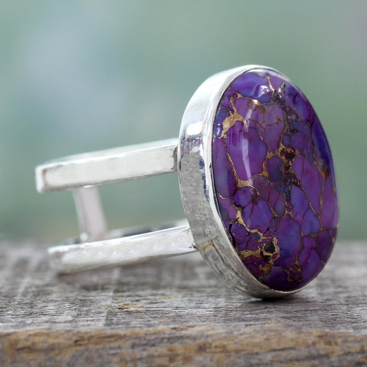 Purple Island Purple Composite Turquoise Sterling Silver Ring