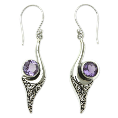 Treasure Amethyst & Silver Dangle Earrings