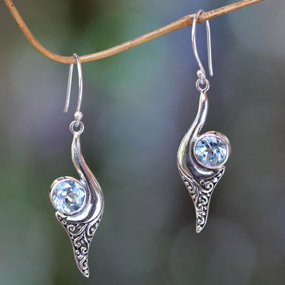 Treasure Fair Trade Jewelry Blue Topaz and Sterling Silver Earrings