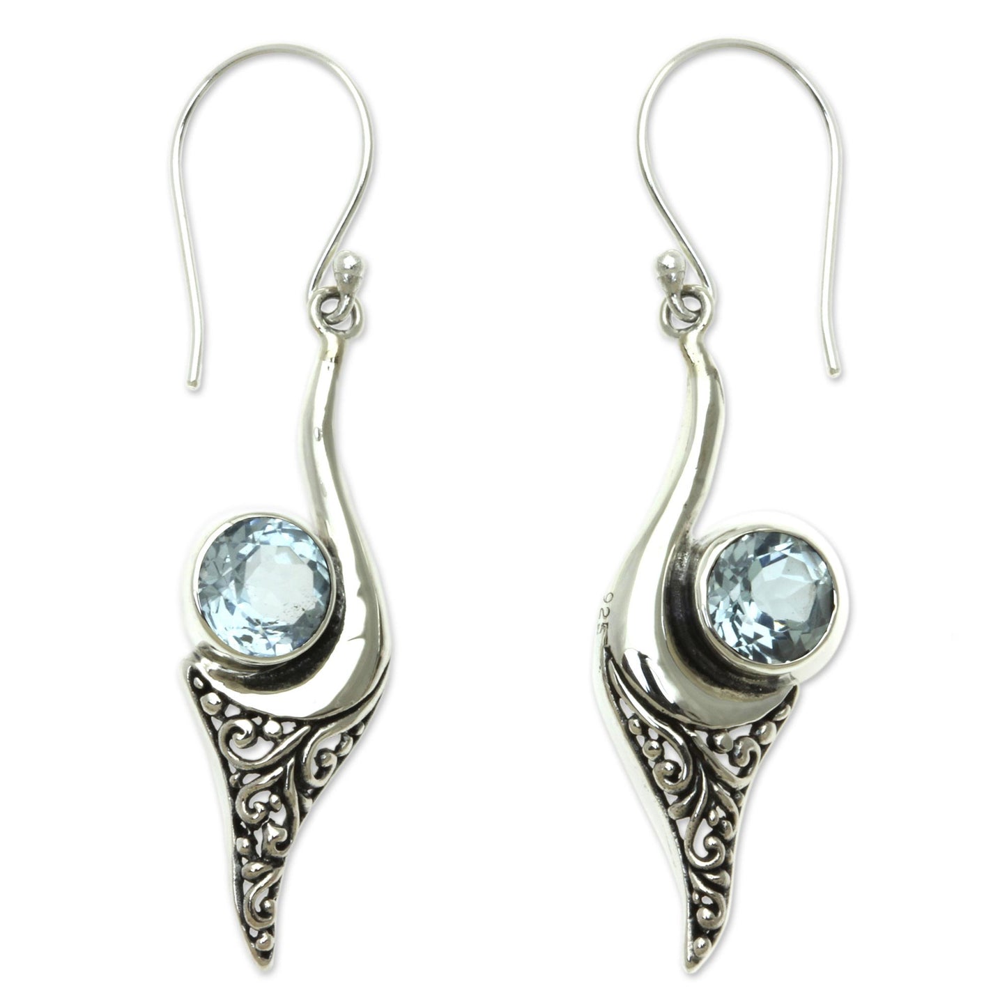 Treasure Fair Trade Jewelry Blue Topaz and Sterling Silver Earrings