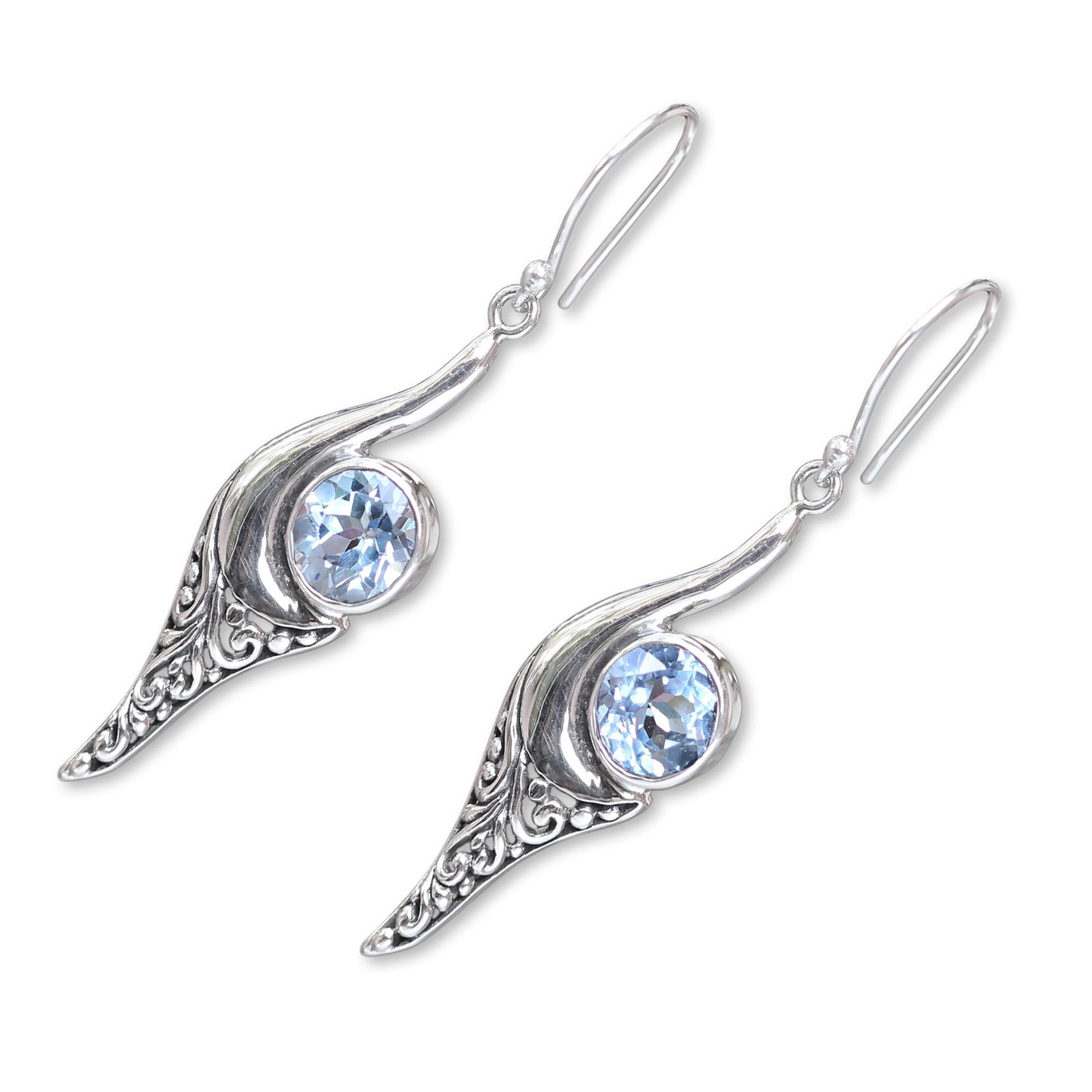 Treasure Fair Trade Jewelry Blue Topaz and Sterling Silver Earrings