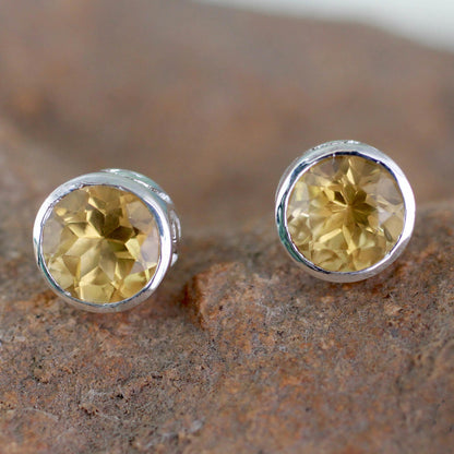 Spark of Life Citrine Stud Earrings