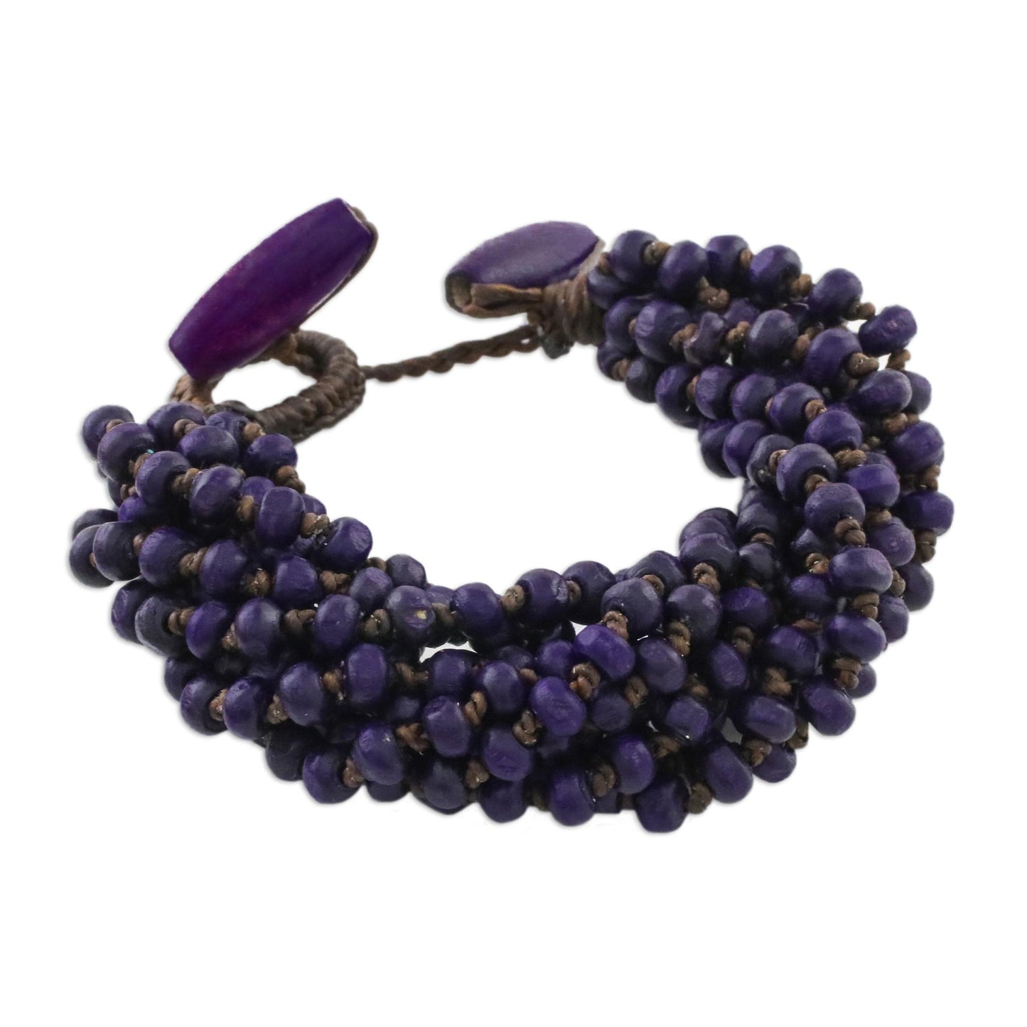 Nan Belle Purple Torsade Bracelet Wood Beaded Jewelry