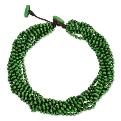 Khao Luang Belle Beaded Wood Torsade Necklace