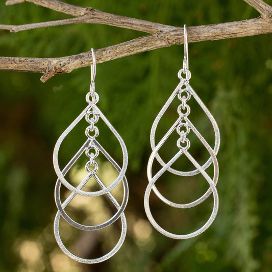 Perpetual Cascade Handcrafted Sterling Silver Earrings