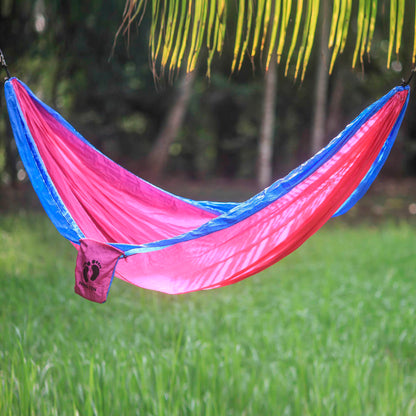 Party for HANG TEN Pink and Blue Single Parachute Hammock with Hanging Hooks