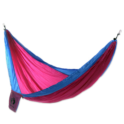 Party for HANG TEN Pink and Blue Single Parachute Hammock with Hanging Hooks