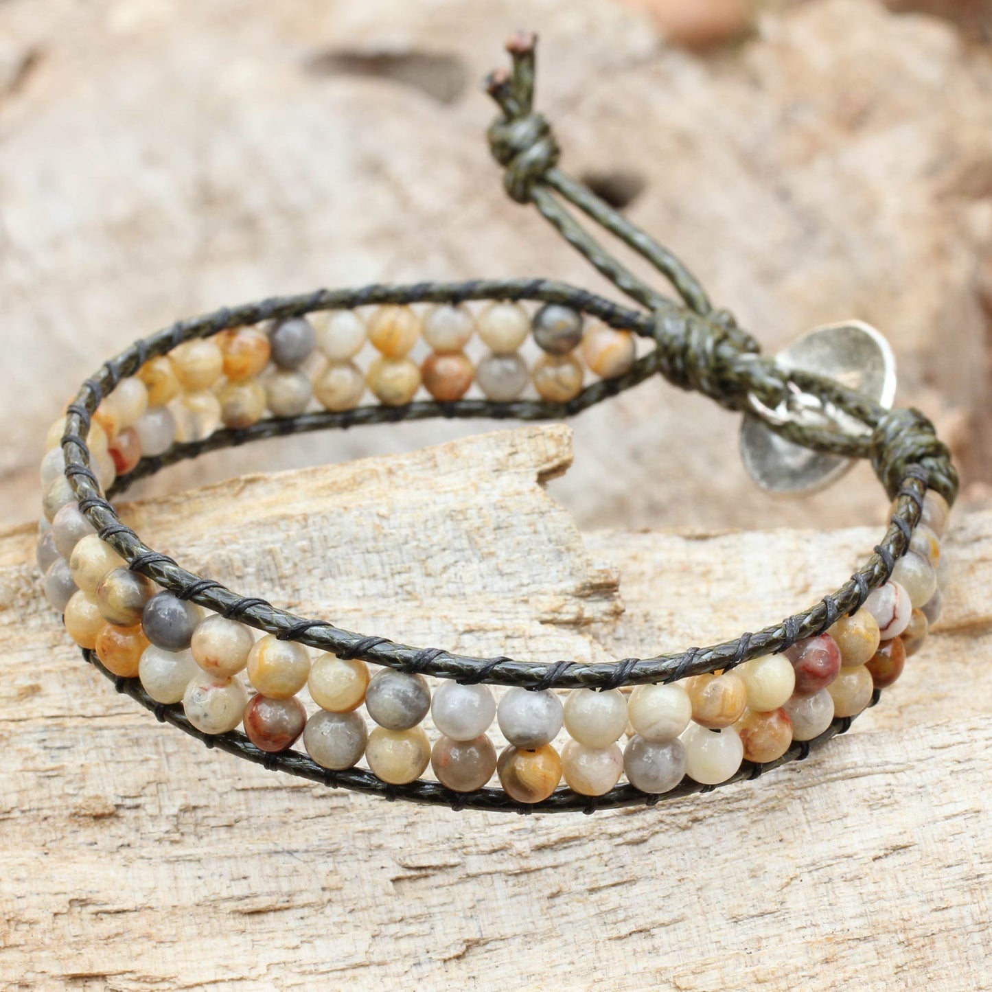 Two in Love Thai Jasper Beaded Wristband