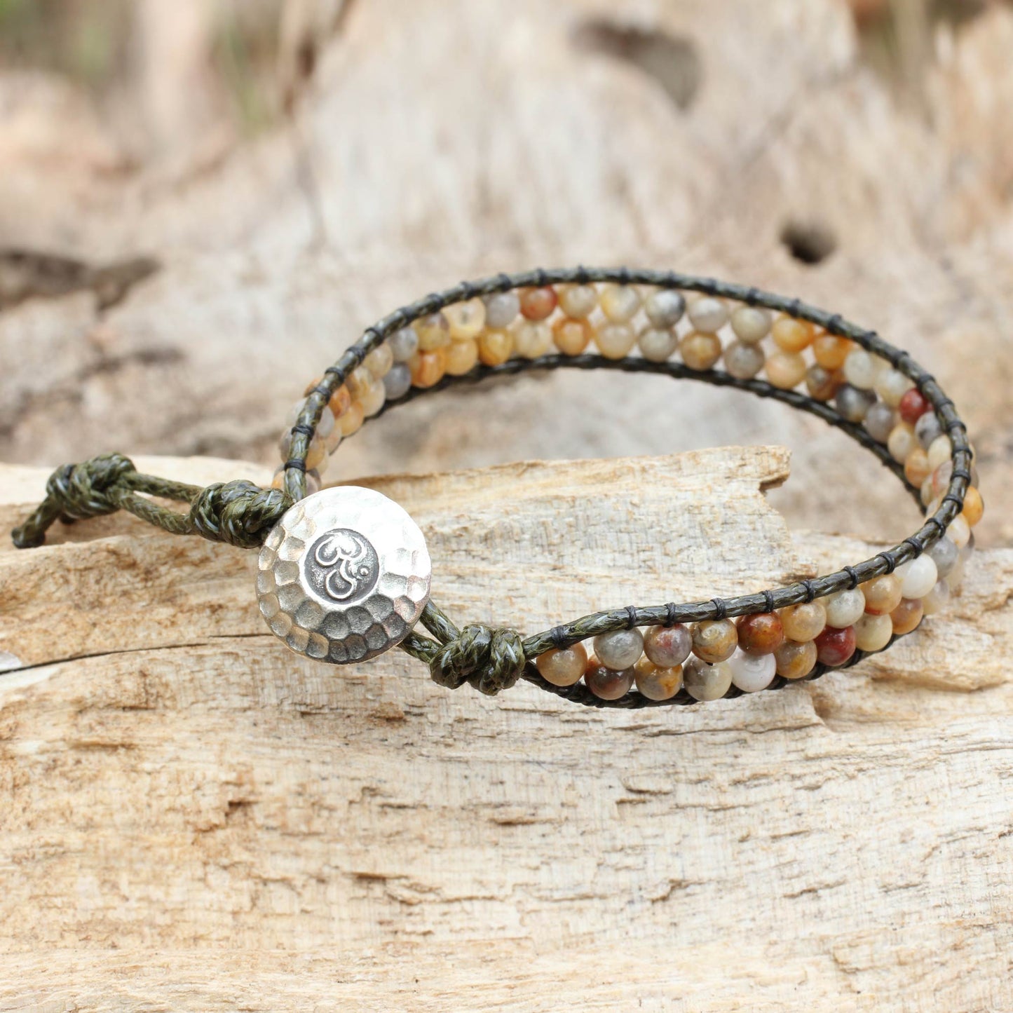 Two in Love Thai Jasper Beaded Wristband