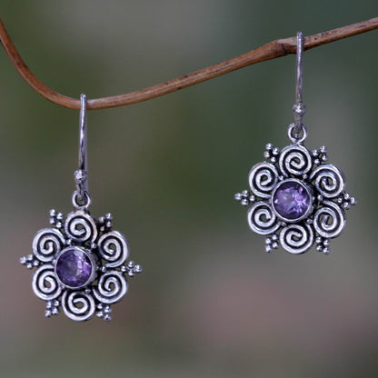 Sumatran Blossom Sumatran Amethyst Floral Earrings