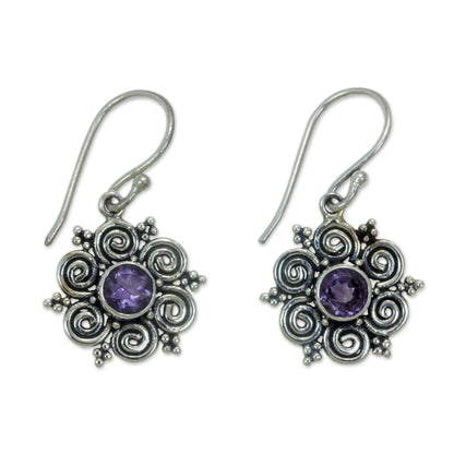 Sumatran Blossom Sumatran Amethyst Floral Earrings