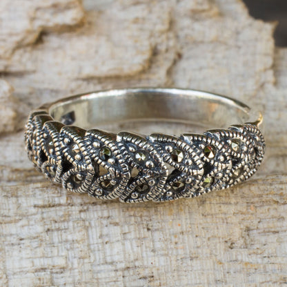 Olive Garland Sterling Silver Cocktail Ring