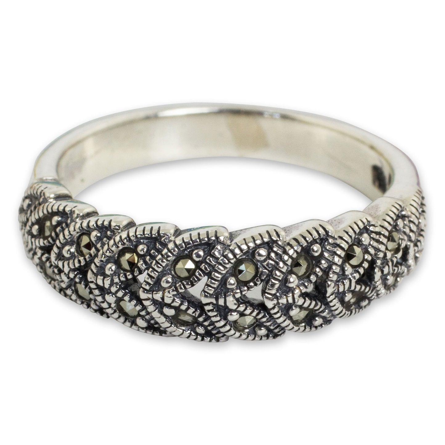 Olive Garland Sterling Silver Cocktail Ring