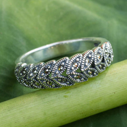 Olive Garland Sterling Silver Cocktail Ring