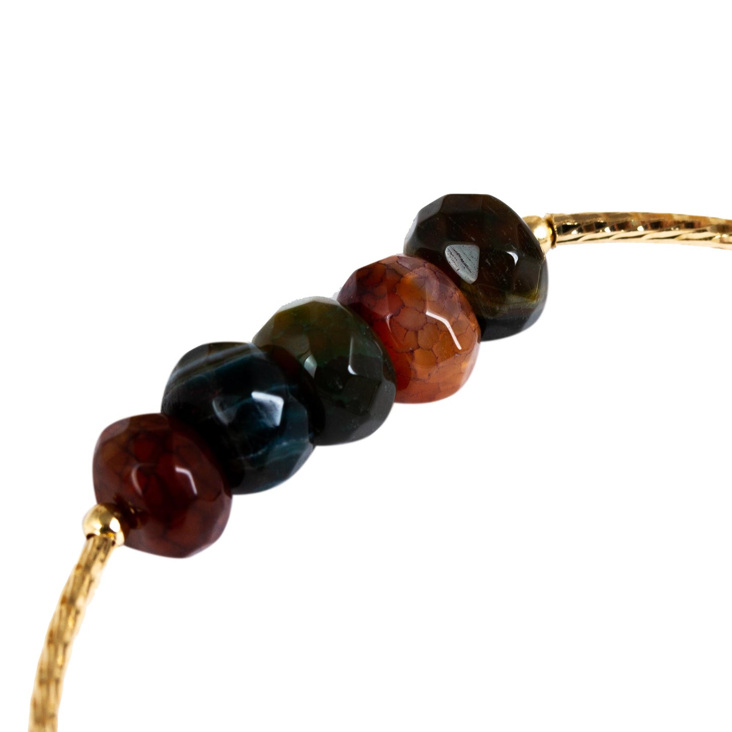 Happy Sunflower Artisan Crafted Gold Plated Bracelet with Agates