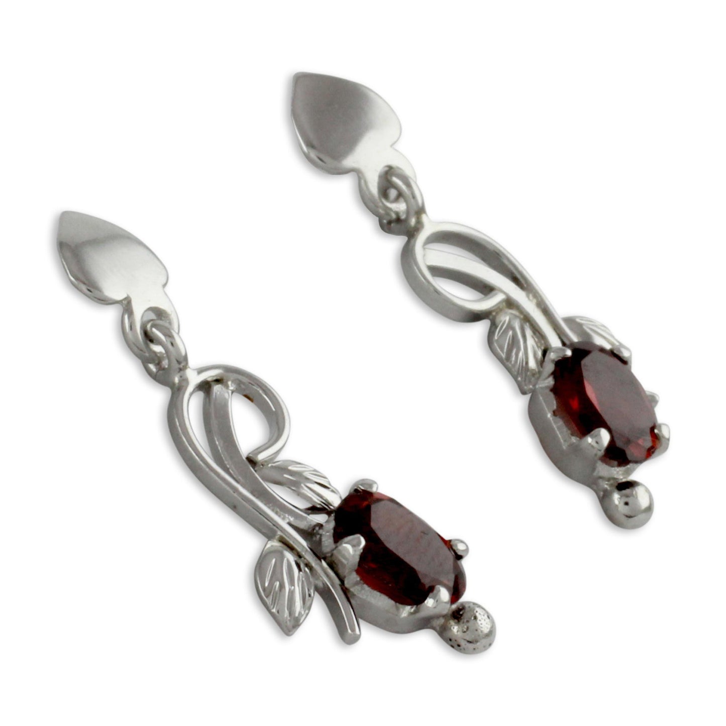 Romantic Temptation 2 Carat Garnet and Sterling Silver Earrings