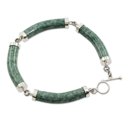 Natural Connection Artisan Crafted Green Jade Link Bracelet