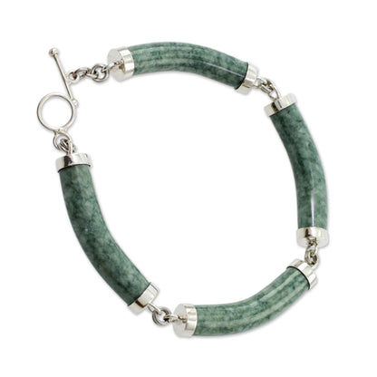 Natural Connection Artisan Crafted Green Jade Link Bracelet