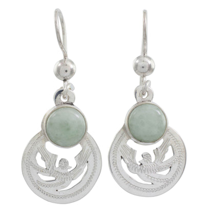 Quetzal Patriot Fair Trade Jewelry Jade and Sterling Silver Earrings