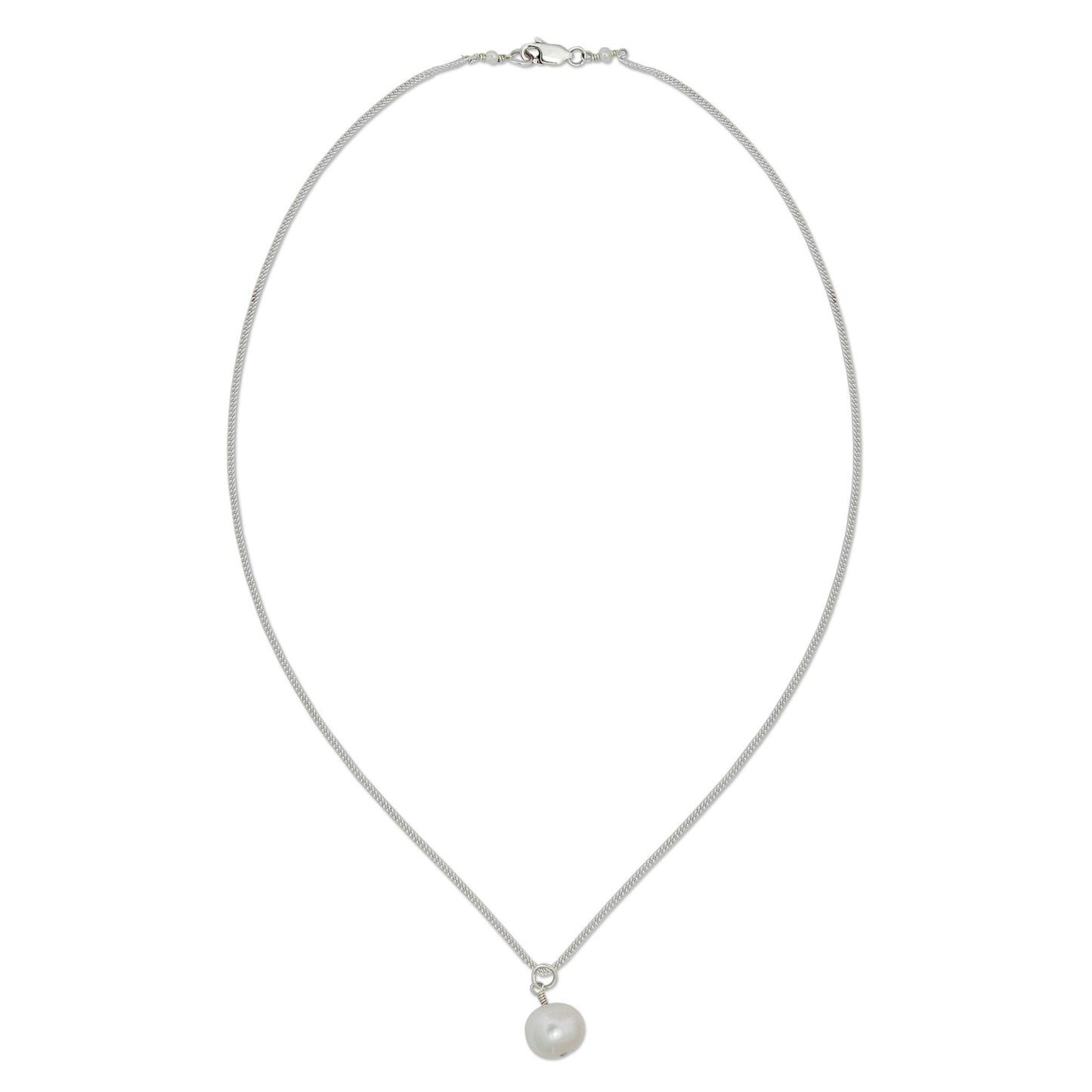 Radiant Purity White Pearl Necklace