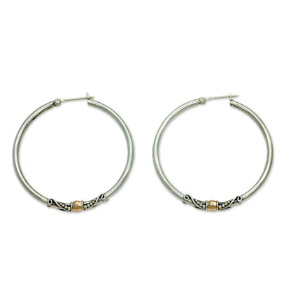 Celuk's Kencana Gold Plated Silver Hoop Earrings