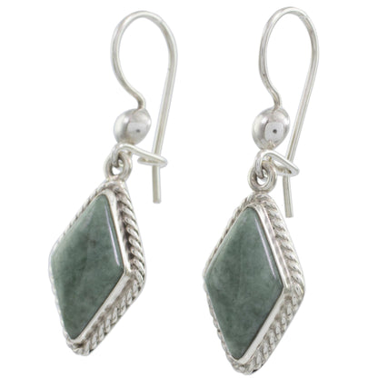 Maya Life Handcrafted Light Green Jade Earrings