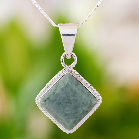 Maya Wisdom Artisan Crafted Jade and Sterling Silver Necklace